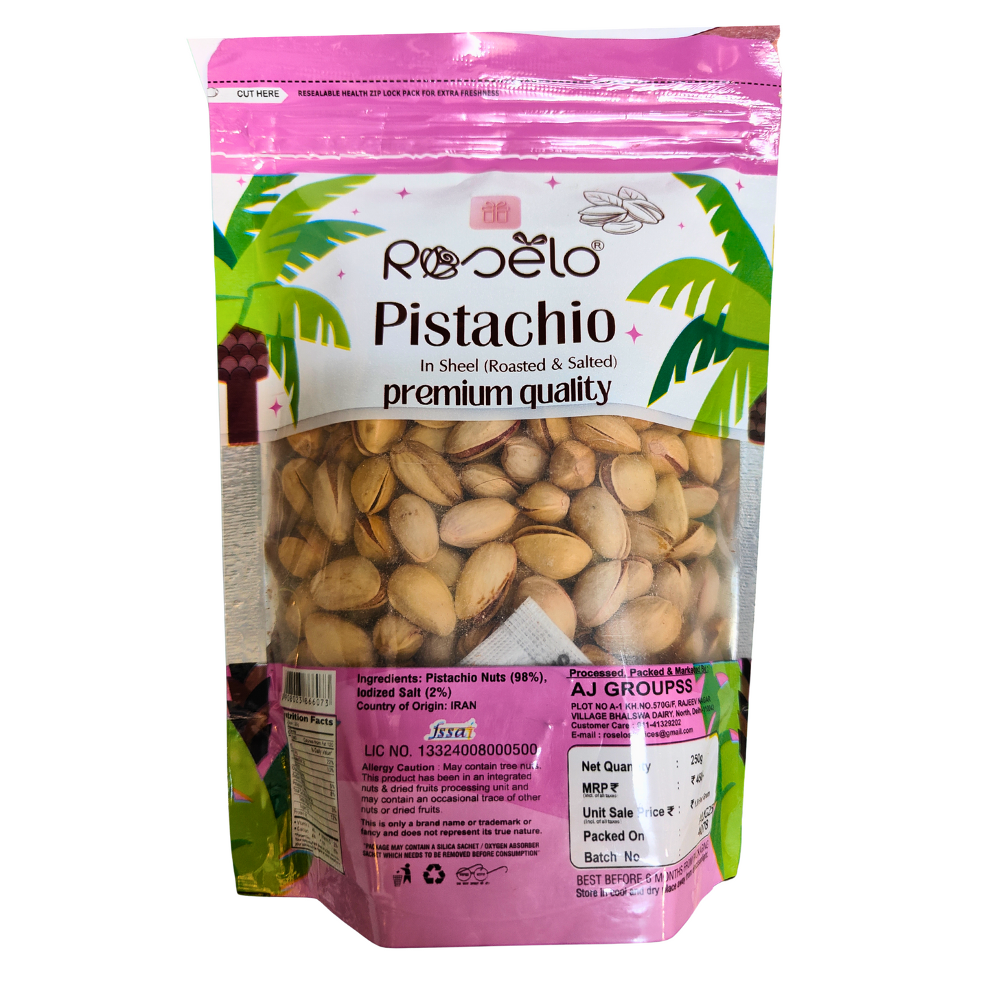 Pistachio In Shell (Roasted & Salted) - Premium Quality - 250g