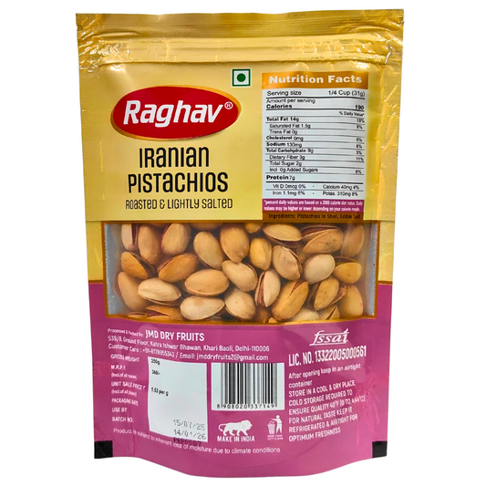 Iranian Pistachios – Roasted & Lightly Salted - 250g