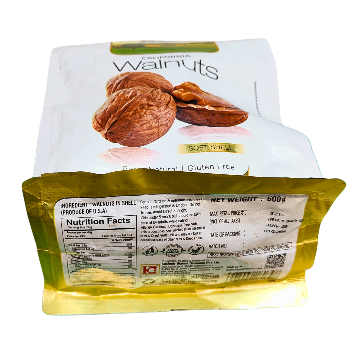Tim Tim California Walnuts – Soft Shell, Premium 500g Pack